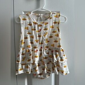 Bee Print Baby Dress/Onsie Ruffled 12-18 months